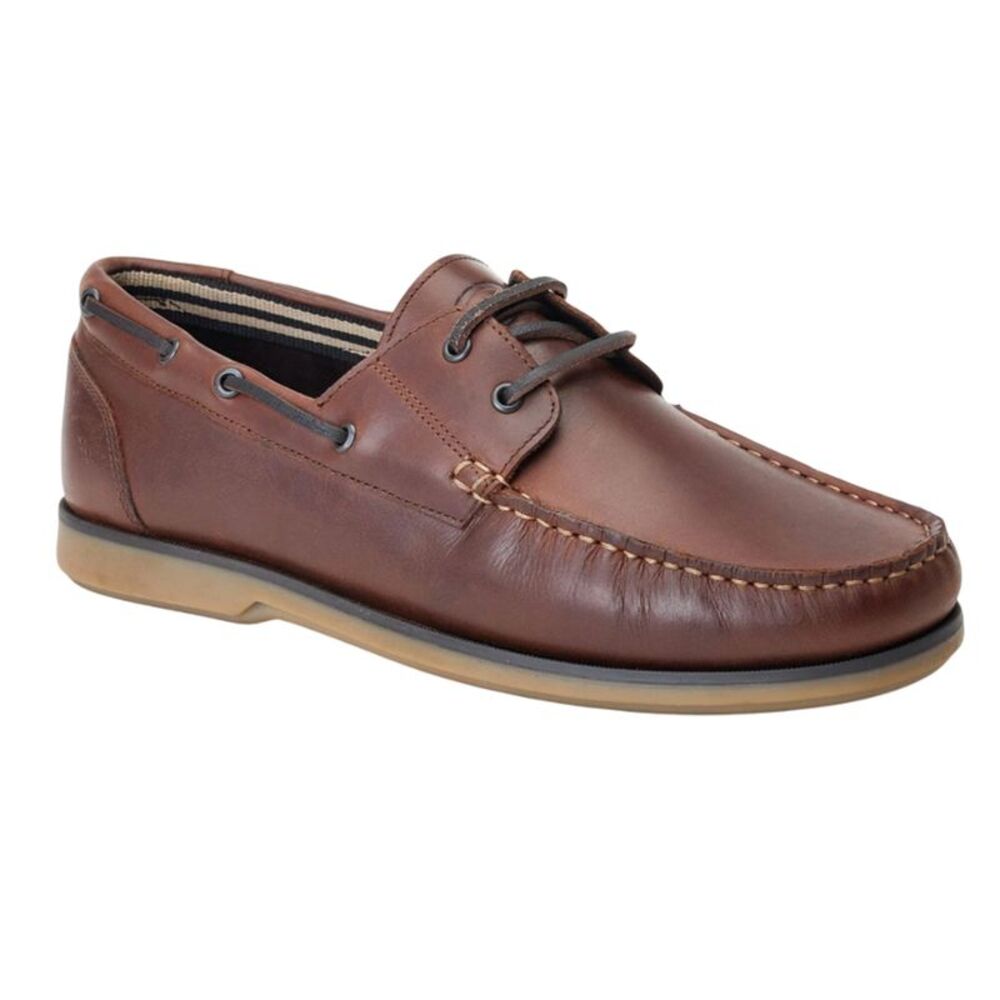 Base London Mens Stern Boat Shoes / Burnt Brown